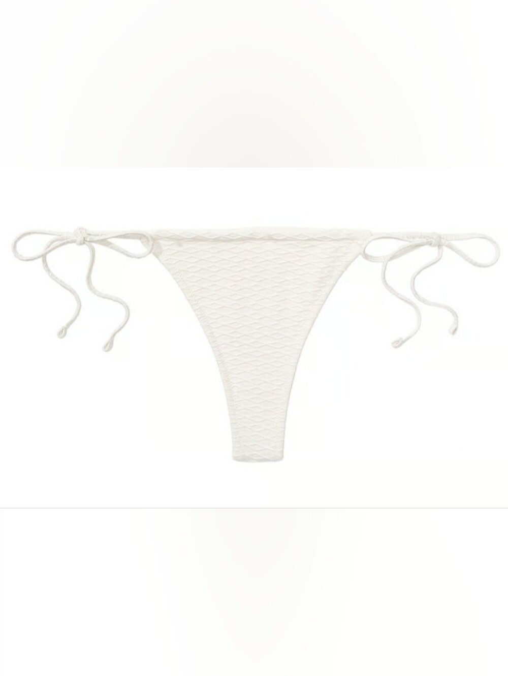 XXL Victoria's Secret Swim Side Tie Thong Bikini Bottom White Fishnet